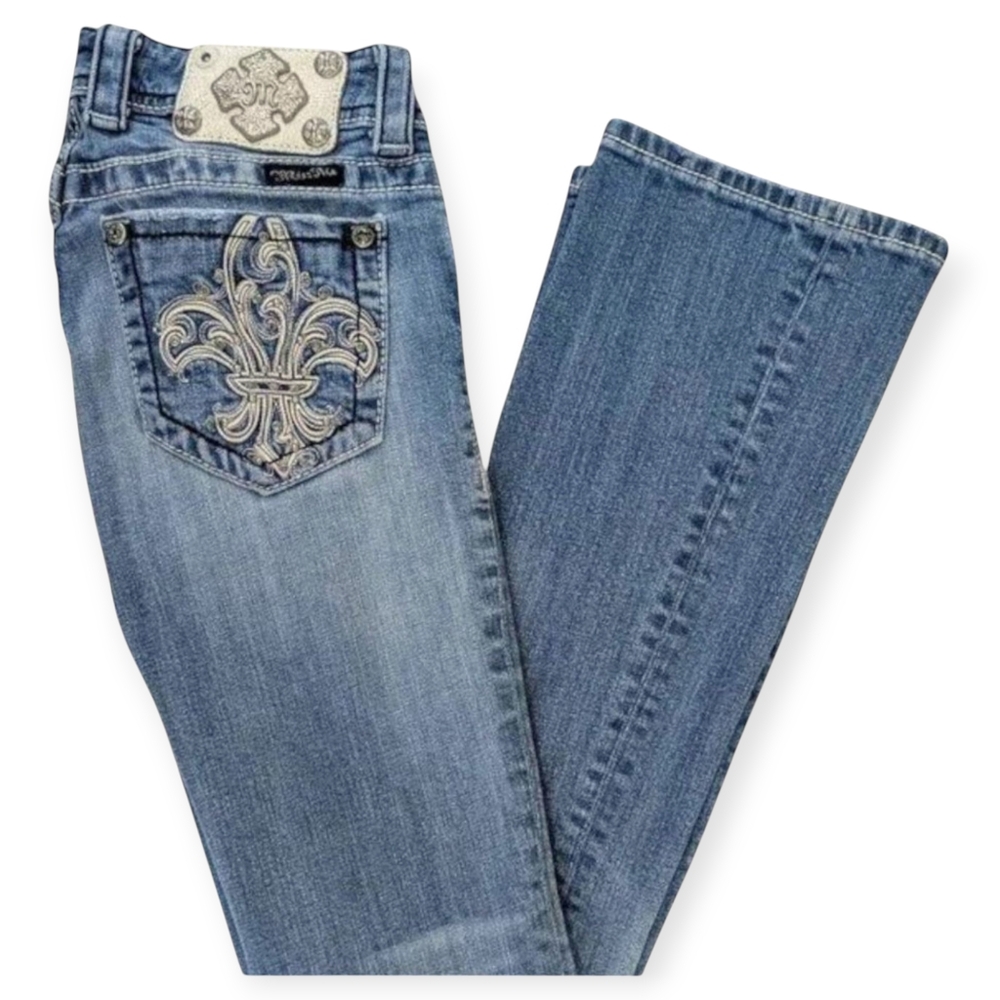 Miss Me Size 25 JO5110B2 Boot Cut Jeans Lightly Distressed Tall